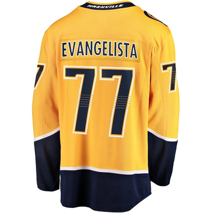 Luke Evangelista Nashville Predators   Premier Breakaway  Jersey - Gold