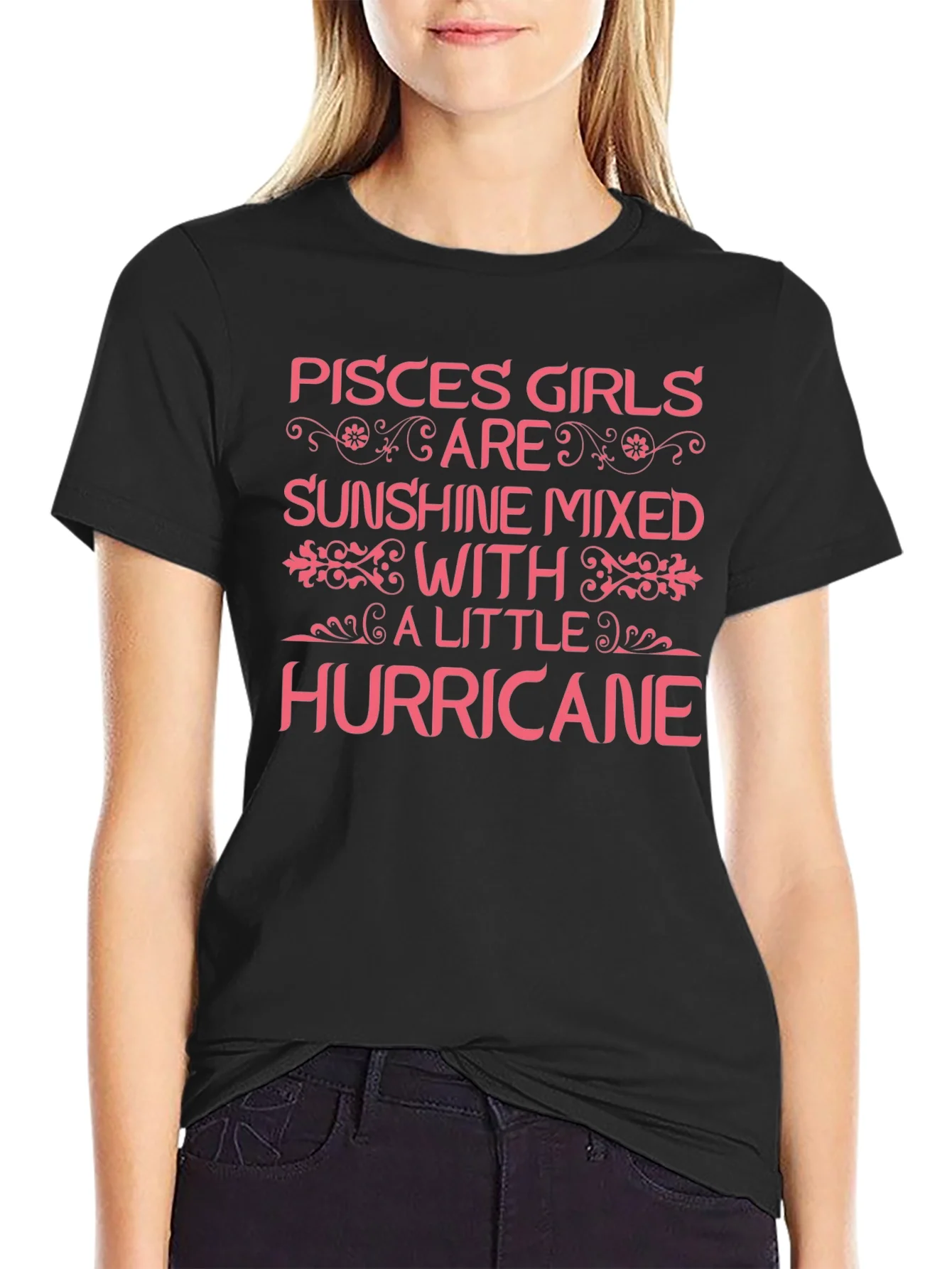 Pisces Girls Sunshine Hurricane Black T-Shirt