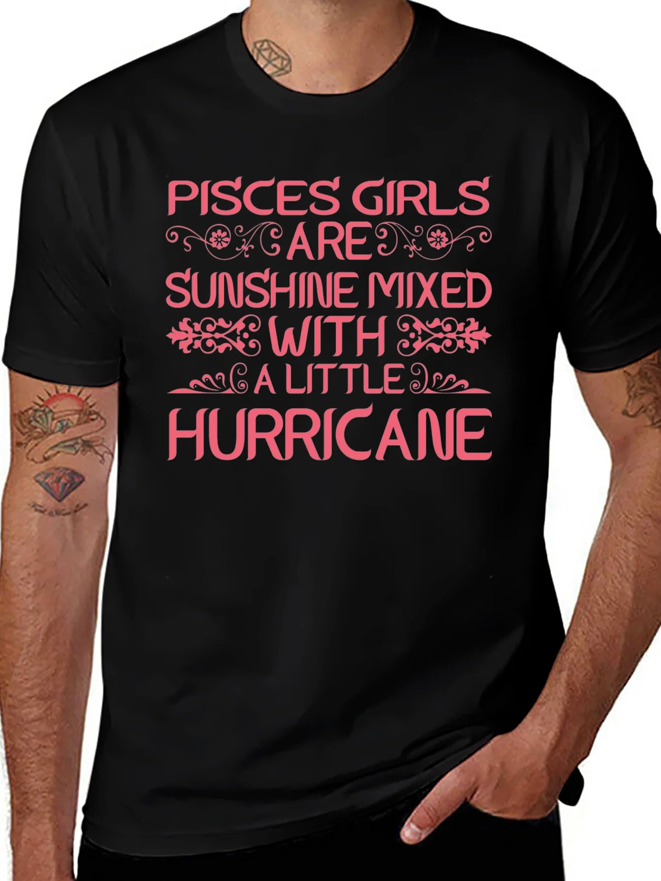 Pisces Girls Sunshine Hurricane Black T-Shirt