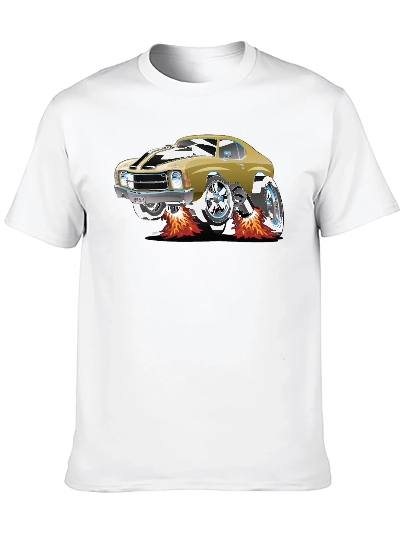 Car Graphic Tee - Black Cotton T-Shirt