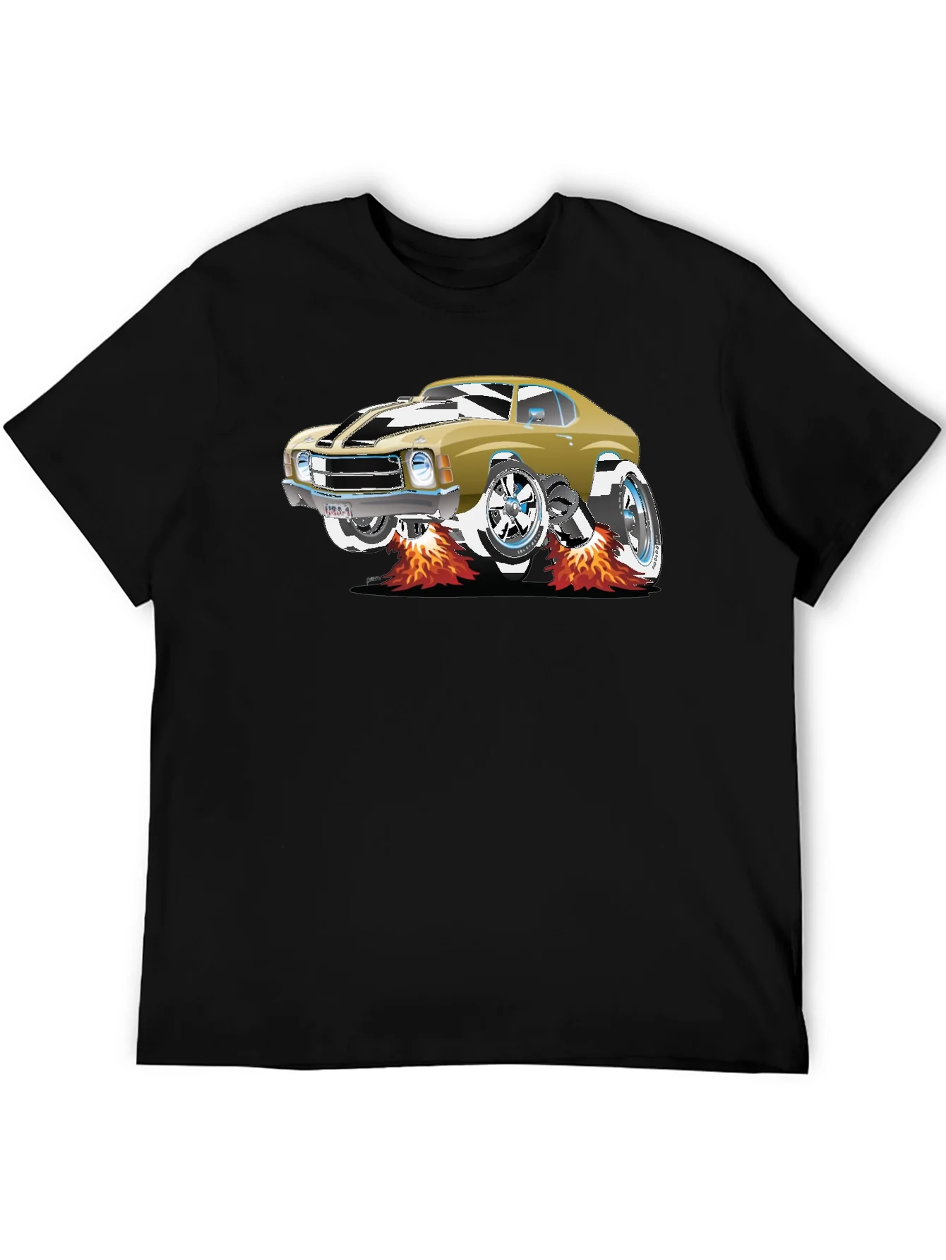 Car Graphic Tee - Black Cotton T-Shirt