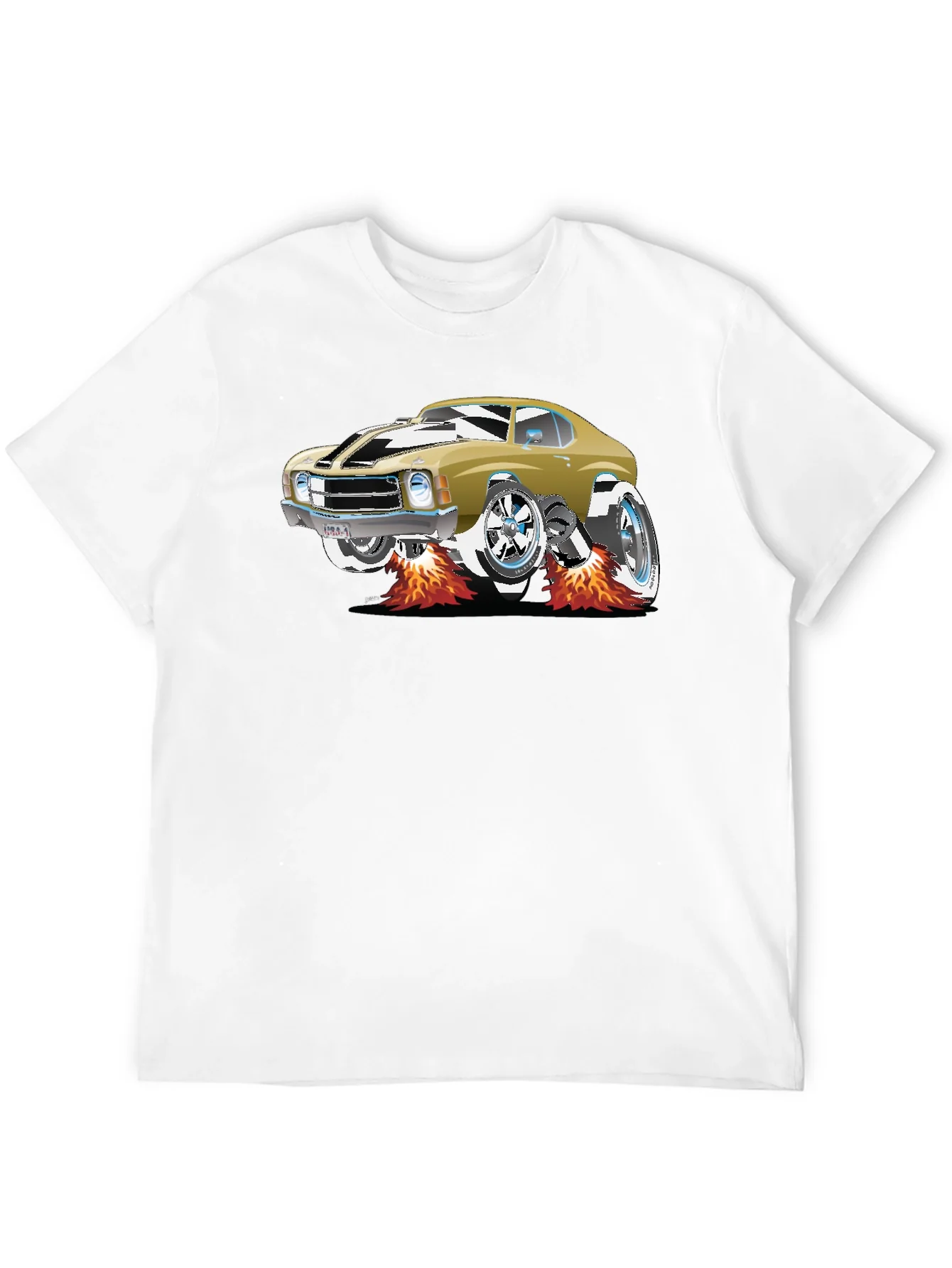 Car Graphic Tee - Black Cotton T-Shirt