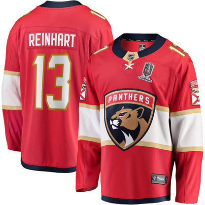 Sam Reinhart Florida Panthers   Home 2024 Stanley Cup Champions Breakaway  Jersey  Red