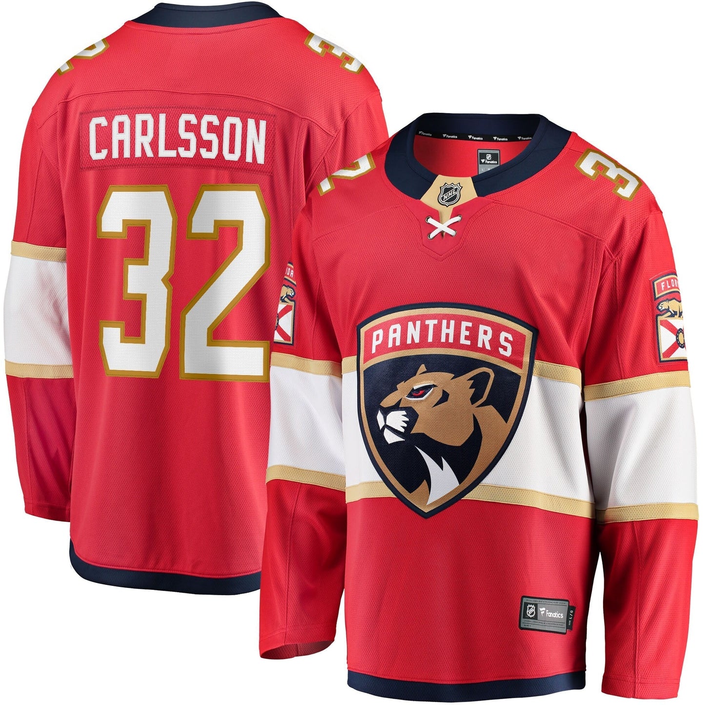 Lucas Carlsson Florida Panthers   Home Breakaway  Jersey - Red