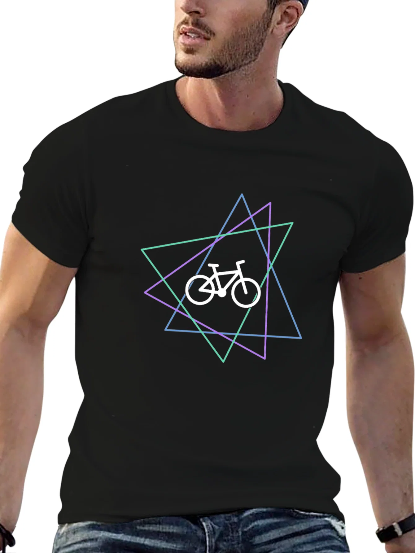 Geometric Bike Graphic T-Shirt