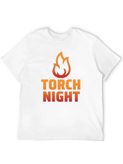 Torch Night Graphic Tee - Bold Flame Design