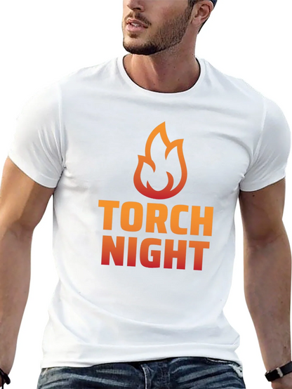 Torch Night Graphic Tee - Bold Flame Design