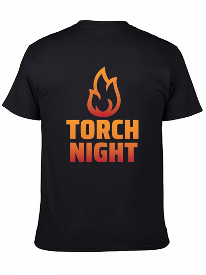 Torch Night Graphic Tee - Bold Flame Design