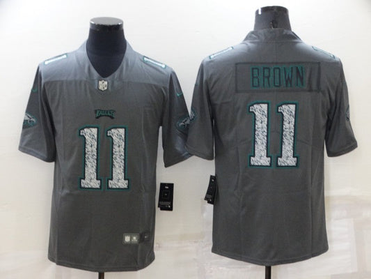Men's Philadelphia Eagles A.J. Brown #11 Gray Game Player Jersey1