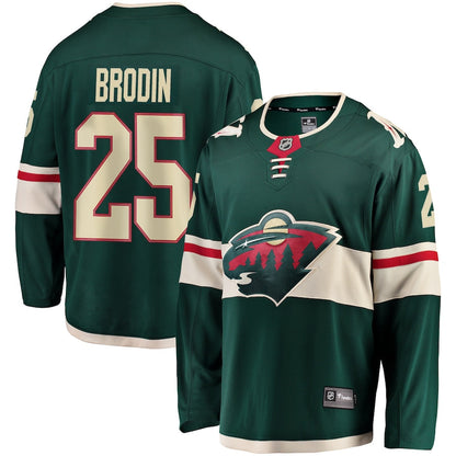 Jonas Brodin Minnesota Wild   Breakaway Jersey - Green