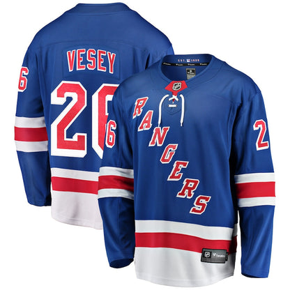 Jimmy Vesey New York Rangers   Home Breakaway  Jersey - Blue