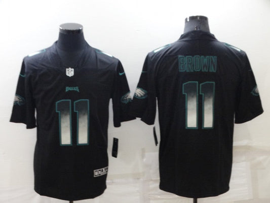 Men's Philadelphia Eagles #11 A.J. Brown Black Player Game Jersey1