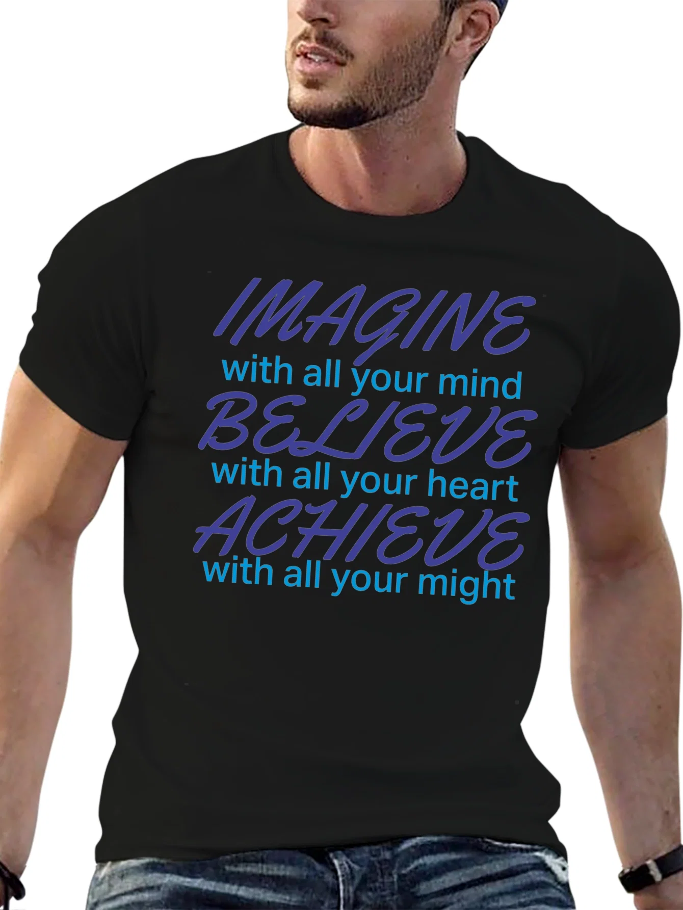 Imagine Believe Achieve Motivational T-Shirt