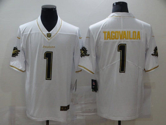Men's Miami Dolphins Tua Tagovailoa #1 White Game Player Jersey1