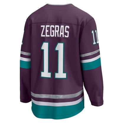Trevor Zegras Anaheim Ducks   30th Anniversary Premier Breakaway Jersey - Purple