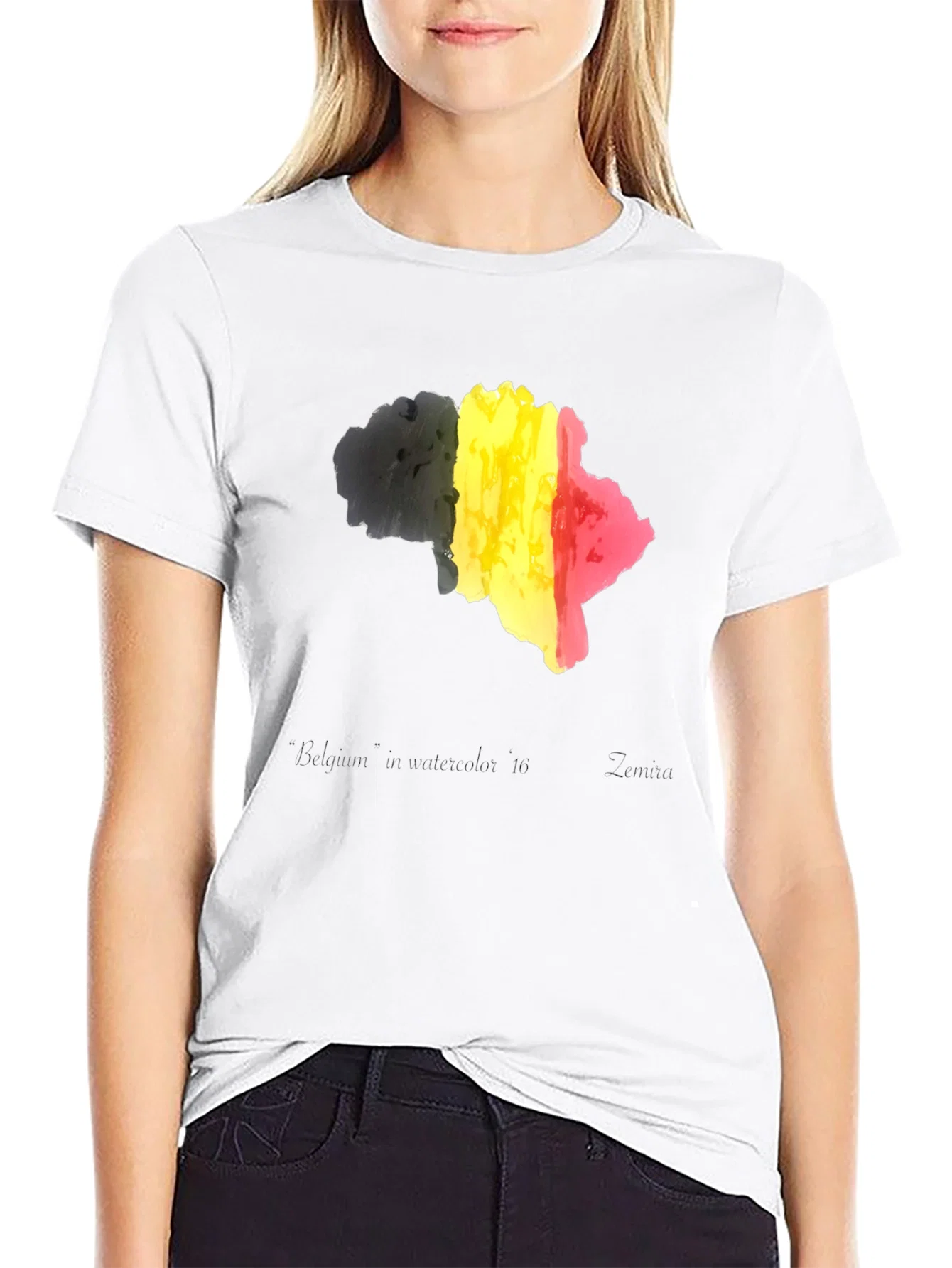 Belgium Flag T-Shirt - Black