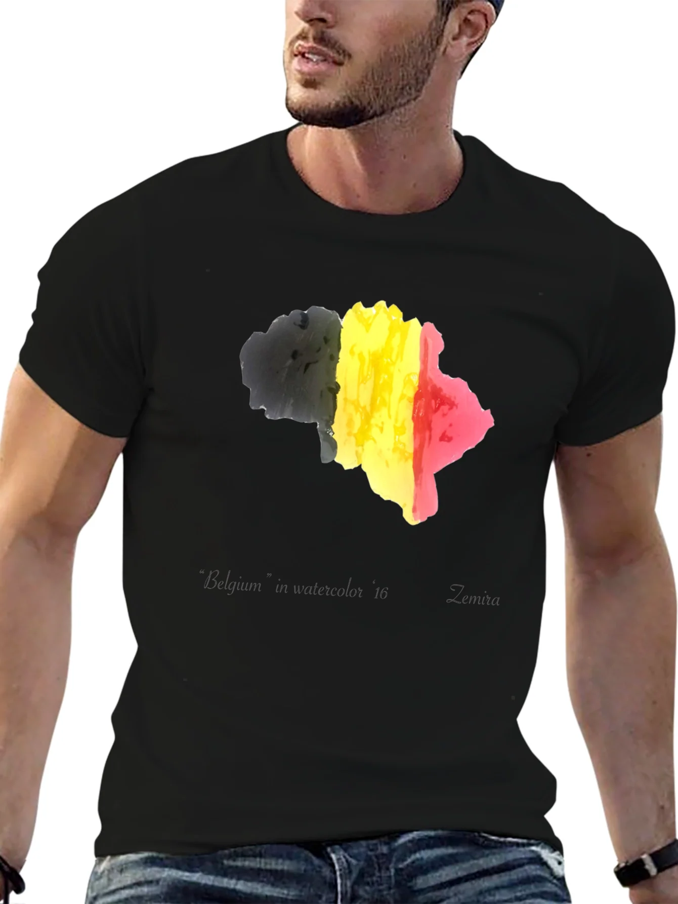 Belgium Flag T-Shirt - Black