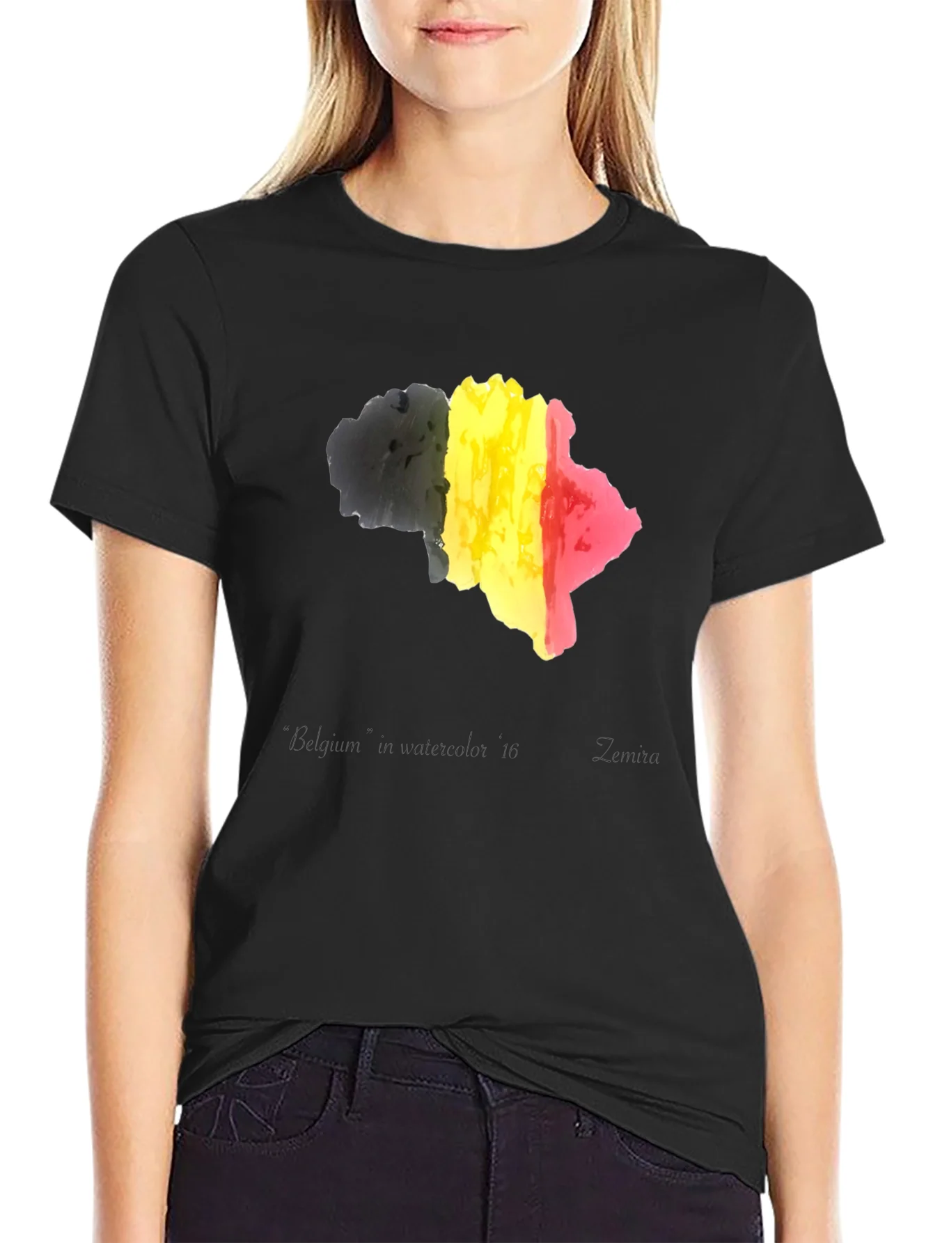 Belgium Flag T-Shirt - Black