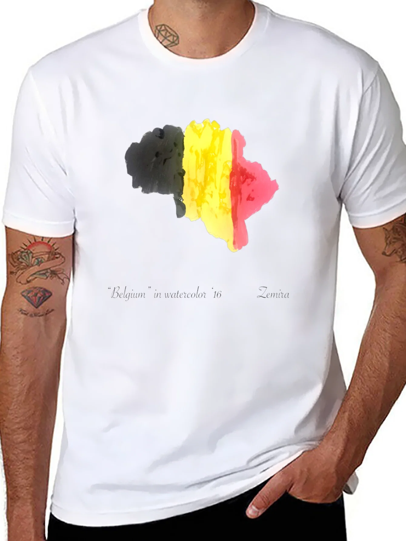 Belgium Flag T-Shirt - Black