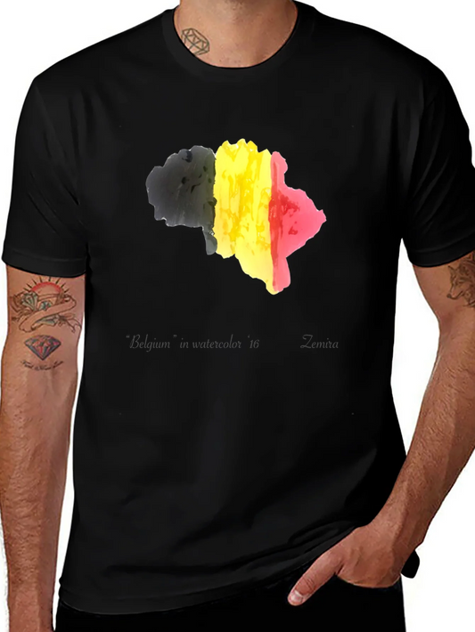 Belgium Flag T-Shirt - Black