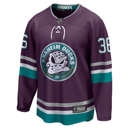 John Gibson Anaheim Ducks   30th Anniversary Premier Breakaway Jersey - Purple