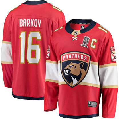 Aleksander Barkov Florida Panthers   Home 2024 Stanley Cup Champions Breakaway  Jersey  Red