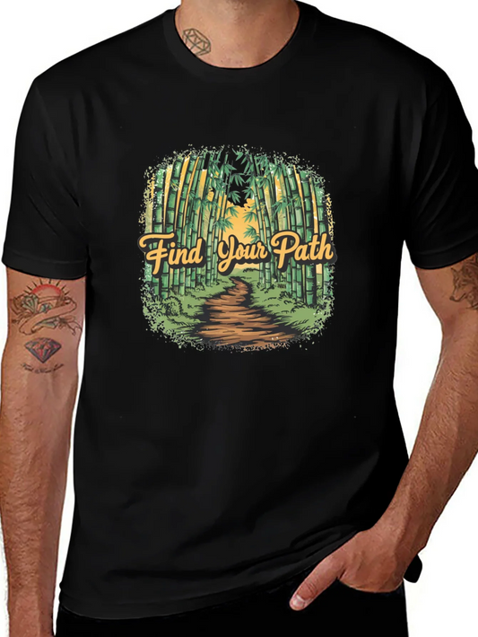 Find Your Path Graphic T-Shirt - Bamboo Forest Design