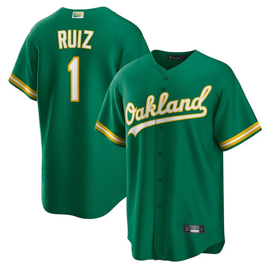 Athletics #1 Esteury Ruiz Player Green Home Replica Baseball Jerseys