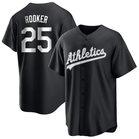 Athletics #25 Brent Rooker Black Replica Game Baseball Jerseys