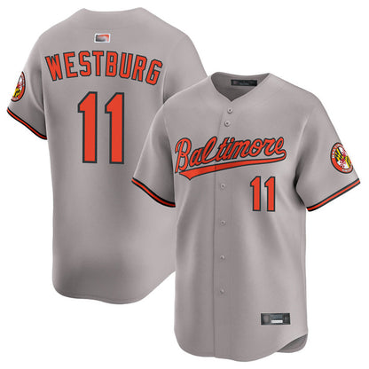 B.Orioles #11 Jordan Westburg Player Gray Limited Home Game Baseball Jerseys