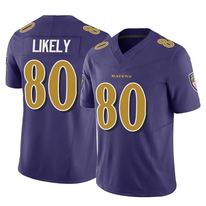 B.Ravens #80 Isaiah Likely Player Purple Vapor F.U.S.E. Limited Football Jerseys