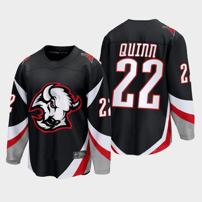 B.Sabres #22 Jack Quinn Player Fanatics Black Alternate Premium Hockey Jerseys