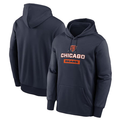 C.Bears Navy Toss Sweep Performance Pullover Hoodie Game Football Jerseys