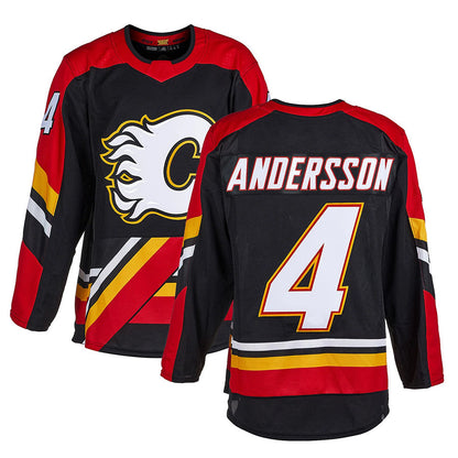 C.Flames #4 Rasmus Andersson Player Fanatics everse Retro Black Hockey Jerseys