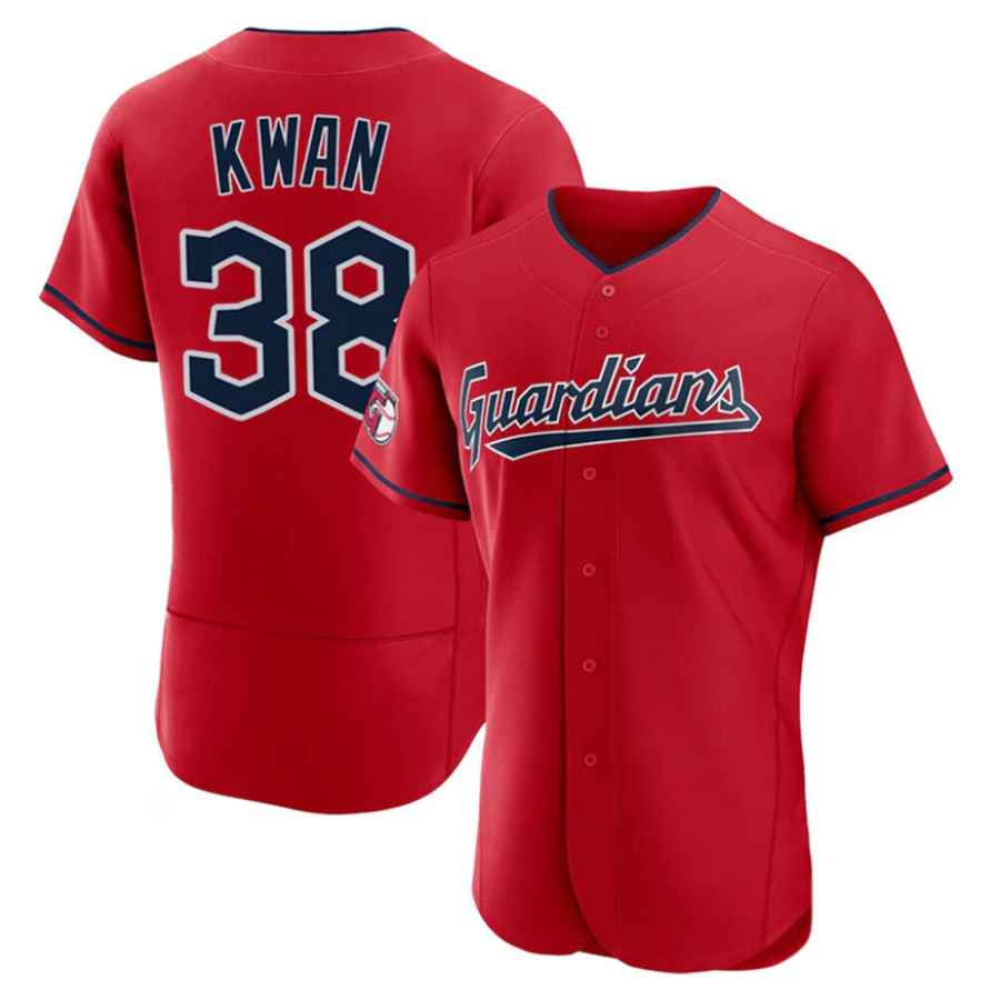 C.Guardians #38 Steven Kwan Player Red Limited Elite Baseball Jerseys
