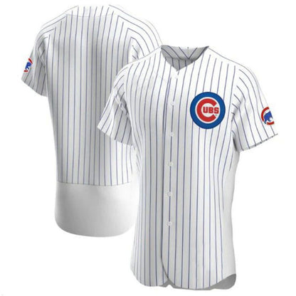 C.Cubs Blank Player Home Authentic Elite White Baseball Jerseys