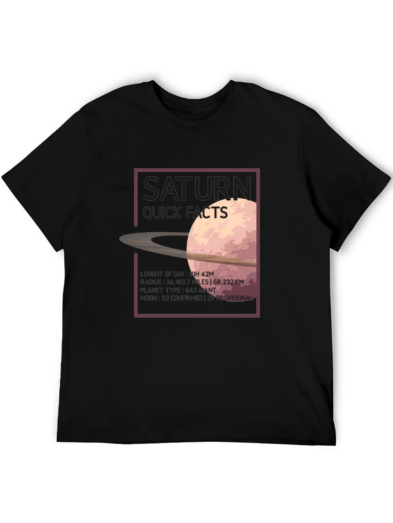 Saturn Quick Facts Graphic T-Shirt