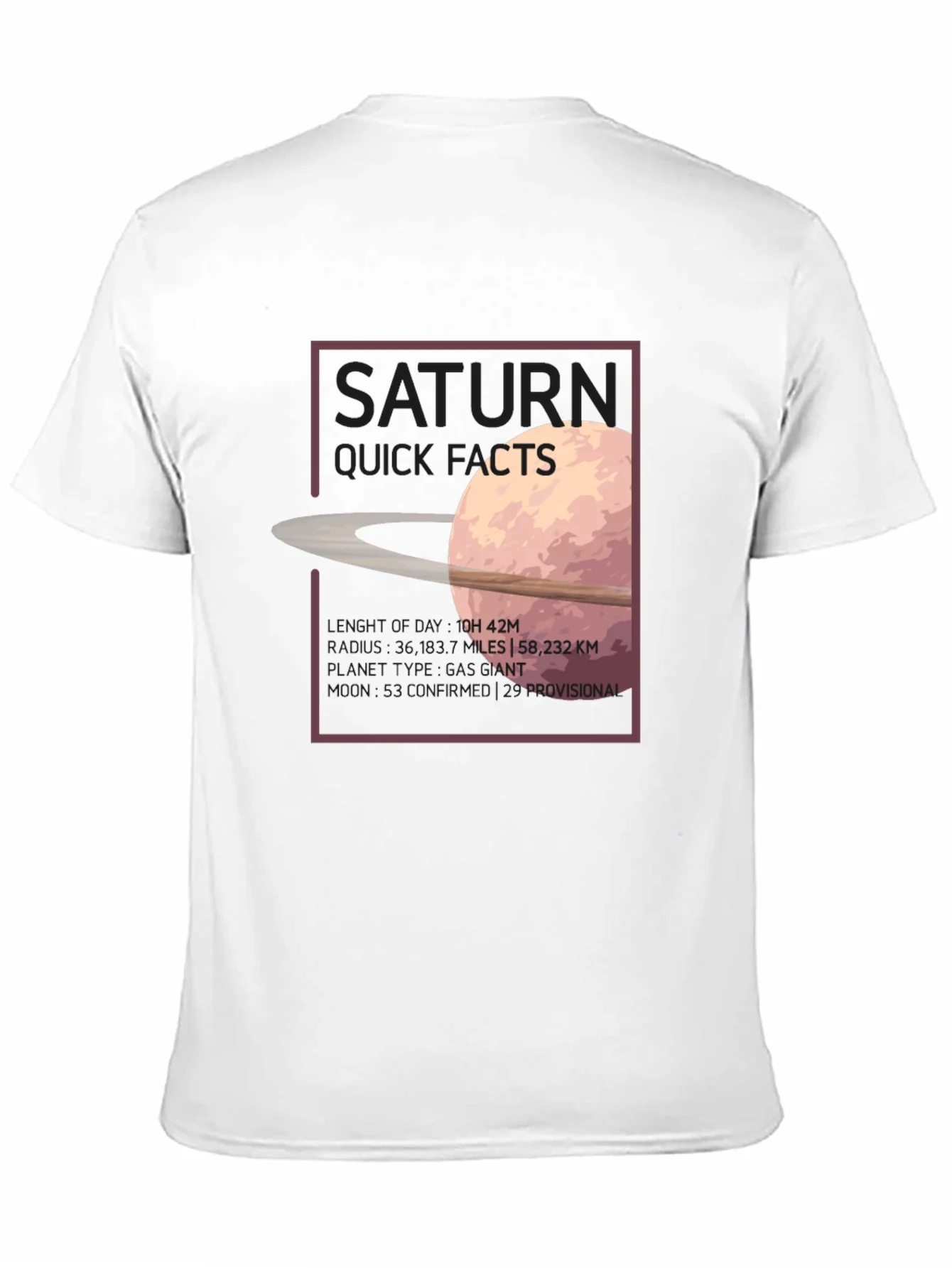 Saturn Quick Facts Graphic T-Shirt