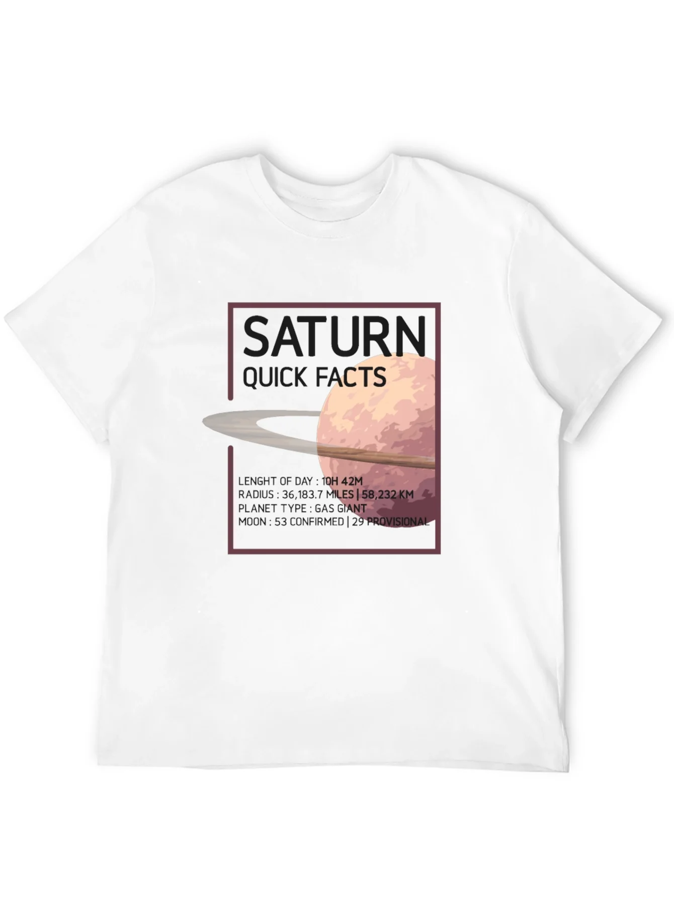 Saturn Quick Facts Graphic T-Shirt