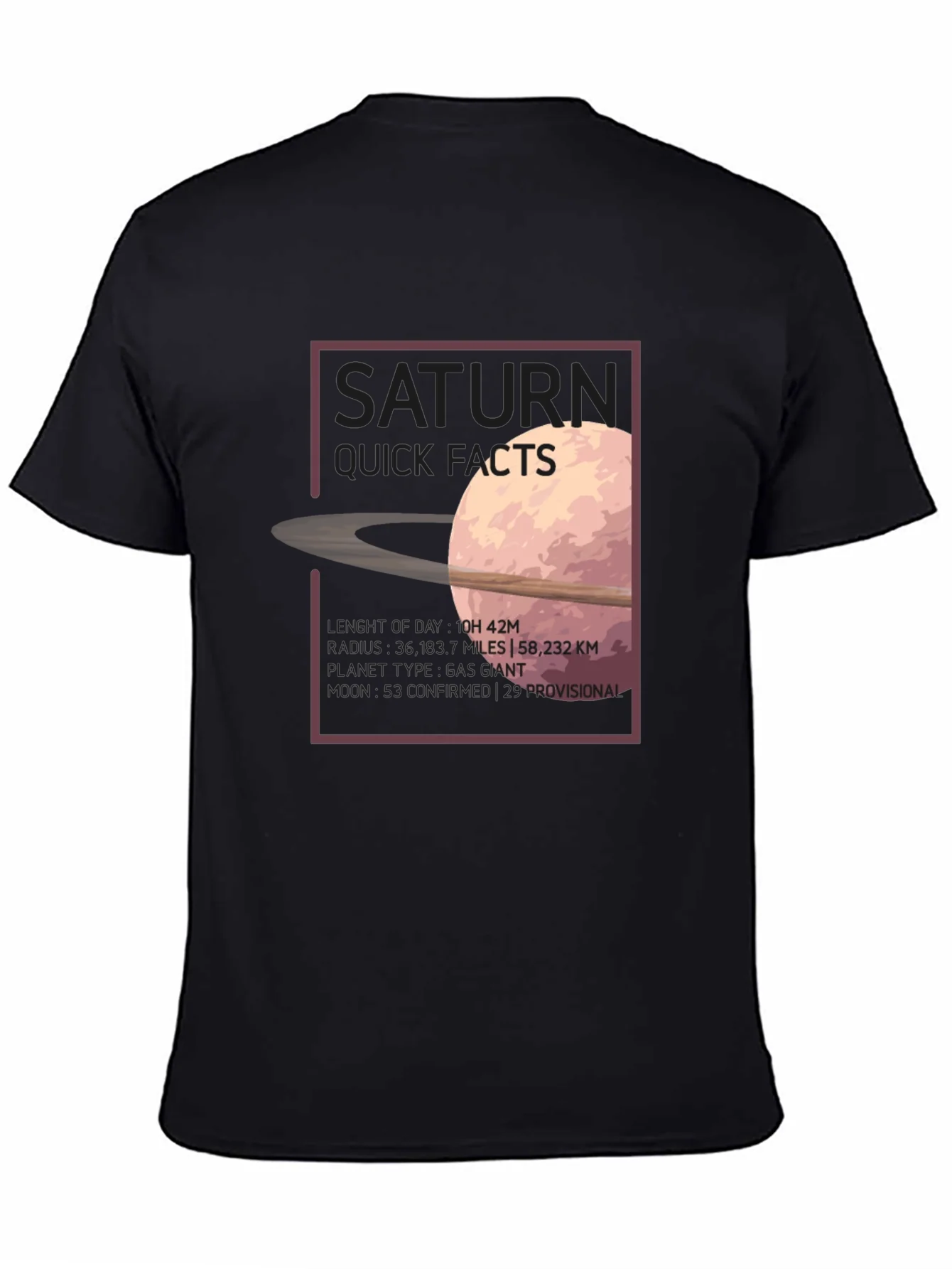 Saturn Quick Facts Graphic T-Shirt