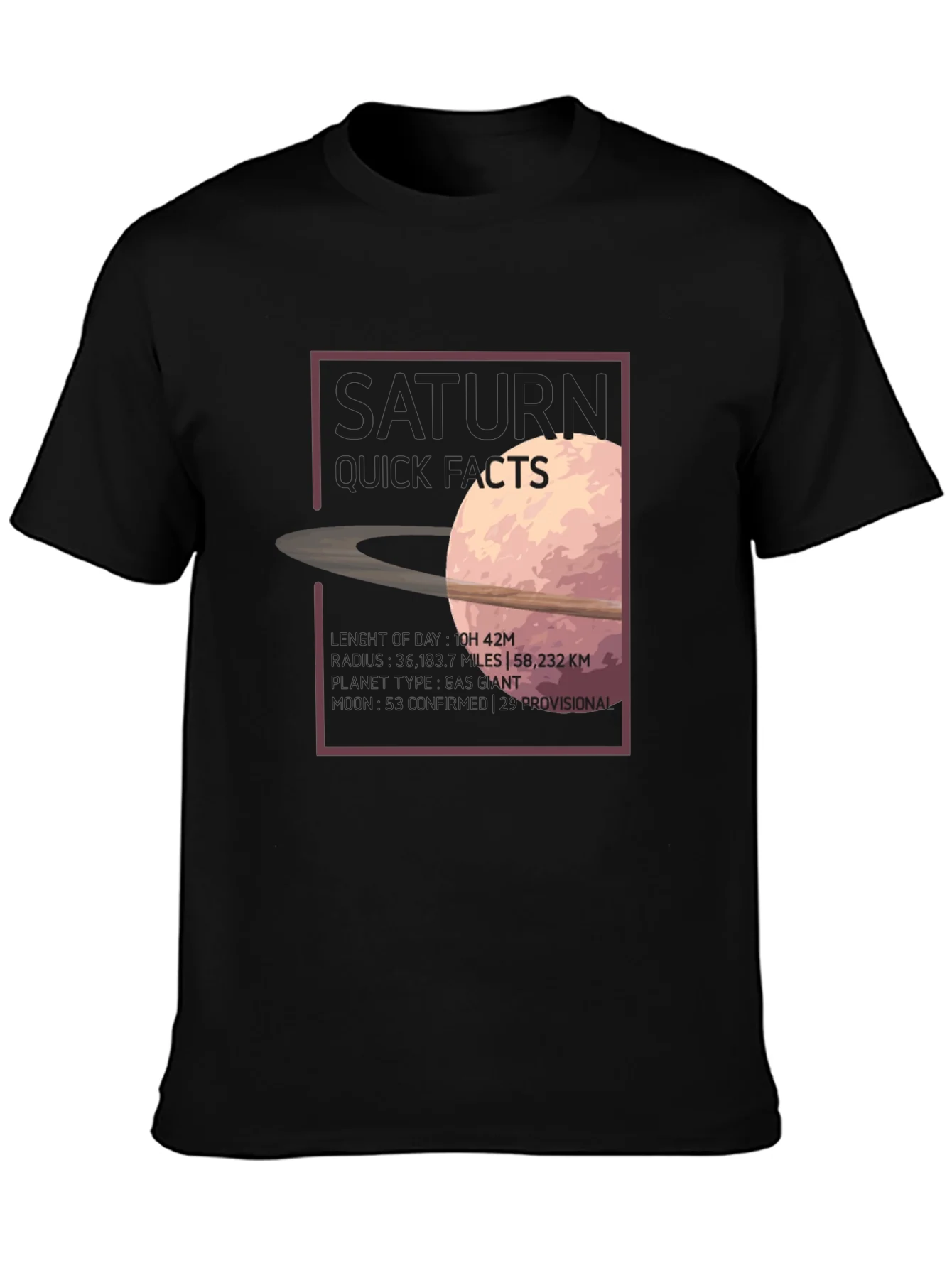 Saturn Quick Facts Graphic T-Shirt