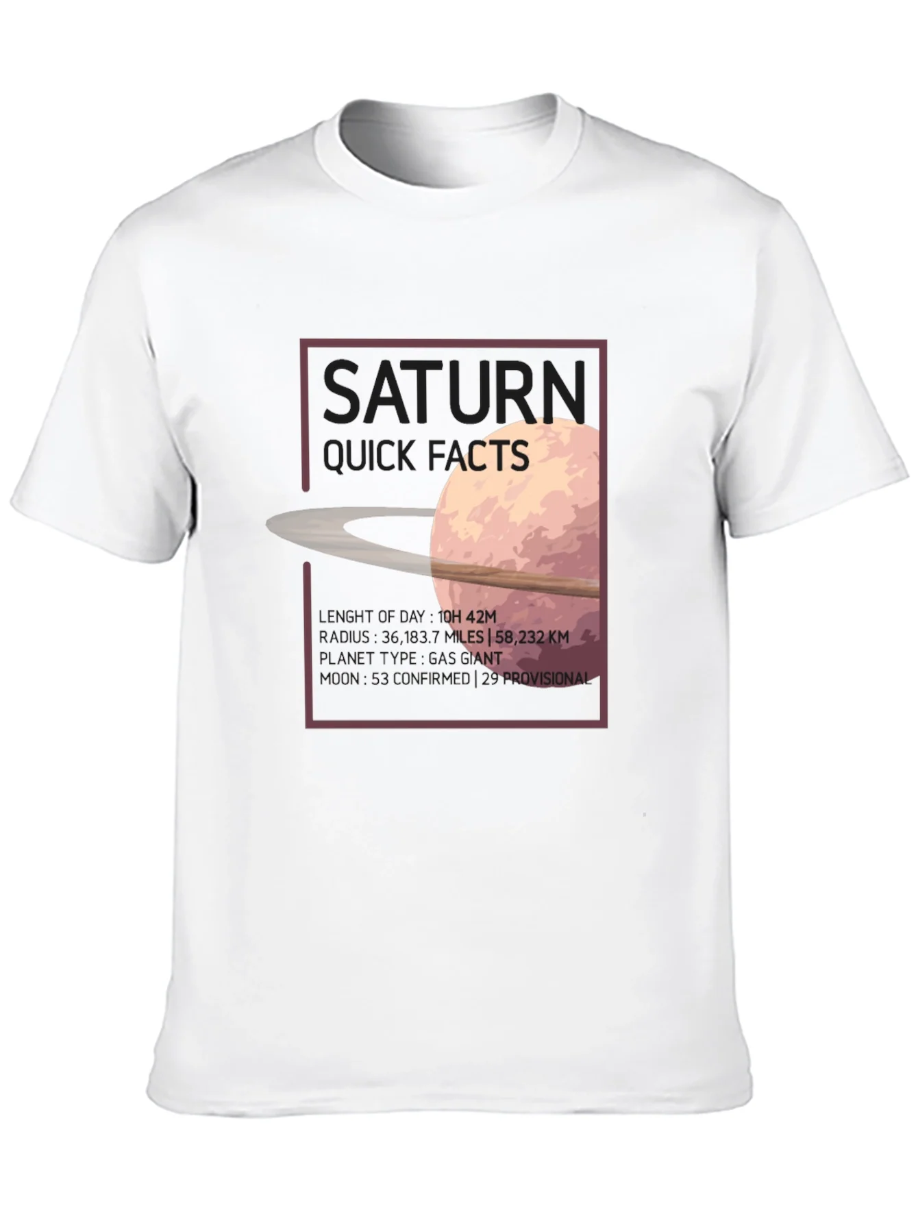 Saturn Quick Facts Graphic T-Shirt