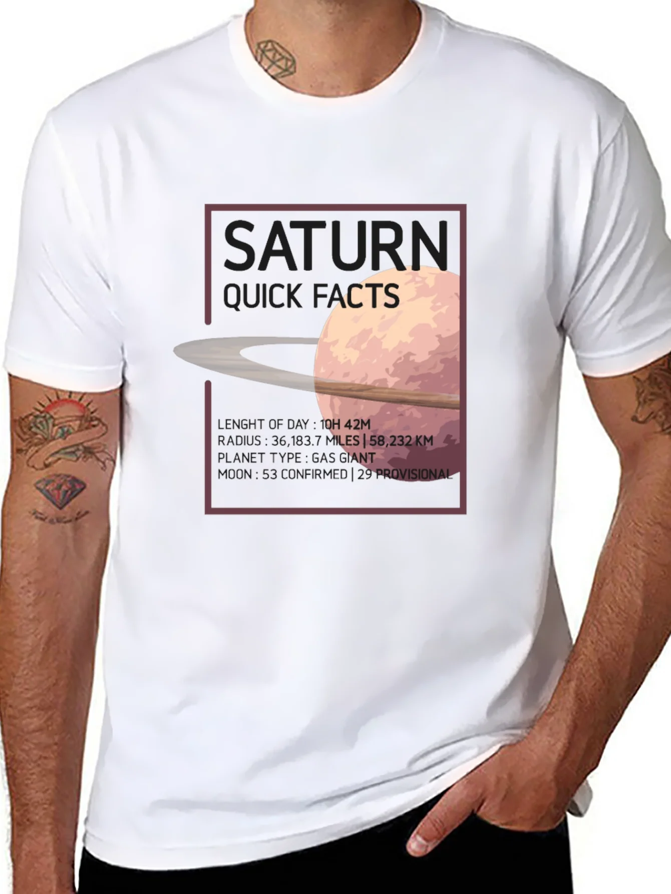 Saturn Quick Facts Graphic T-Shirt