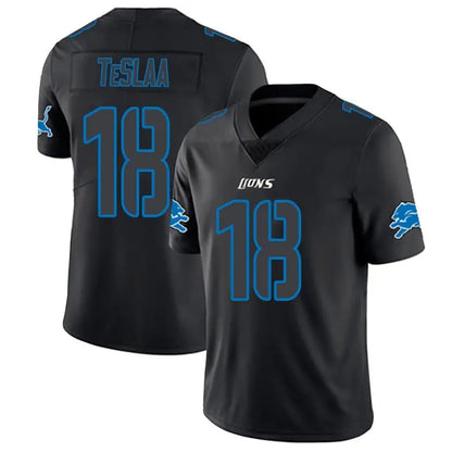 D.Lions #18 Isaac TeSlaa Player Limited Black Impact Game Football Jerseys