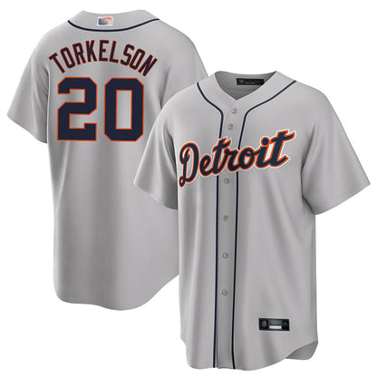 D.Tigers #20 Spencer Torkelson Player Gray Road Replica Baseball Jerseys