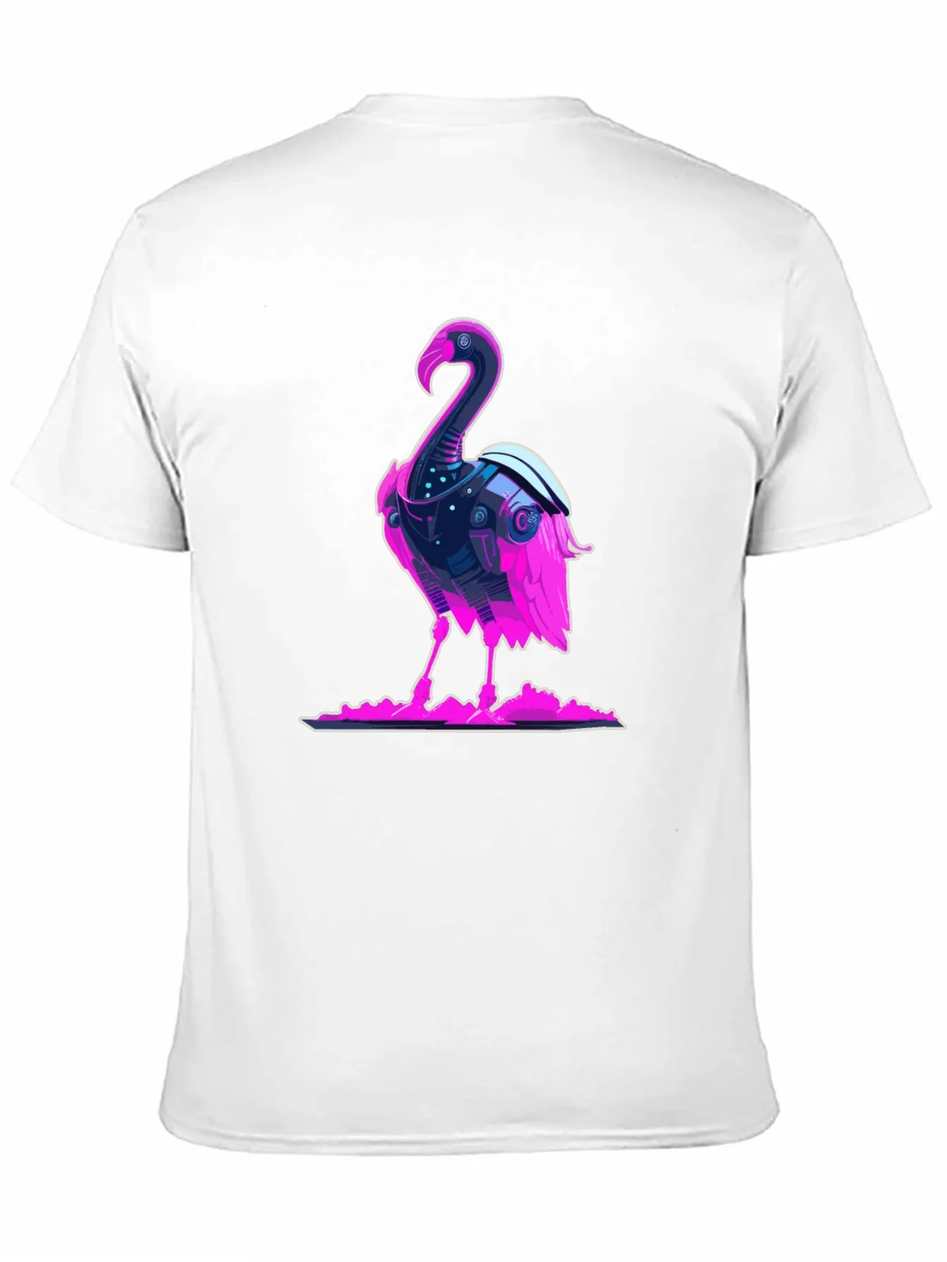 Cyberpunk Flamingo Graphic Tee - Cool Novelty T-Shirt