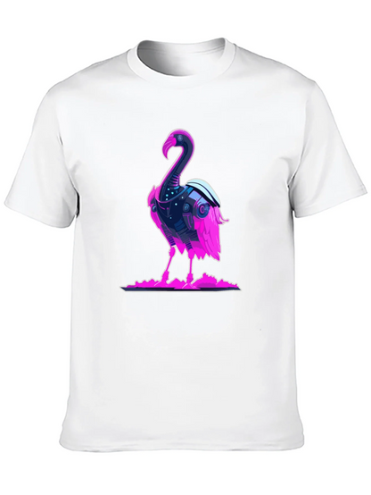 Cyberpunk Flamingo Graphic Tee - Cool Novelty T-Shirt