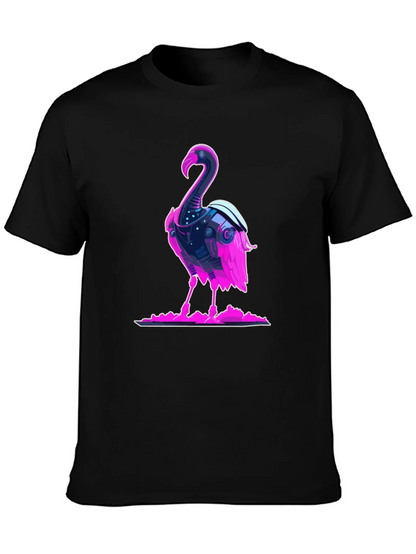 Cyberpunk Flamingo Graphic Tee - Cool Novelty T-Shirt
