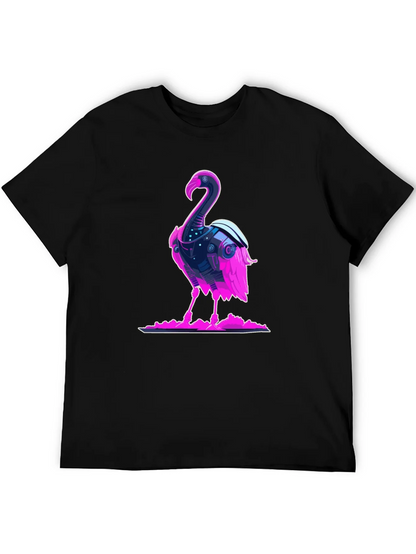Cyberpunk Flamingo Graphic Tee - Cool Novelty T-Shirt