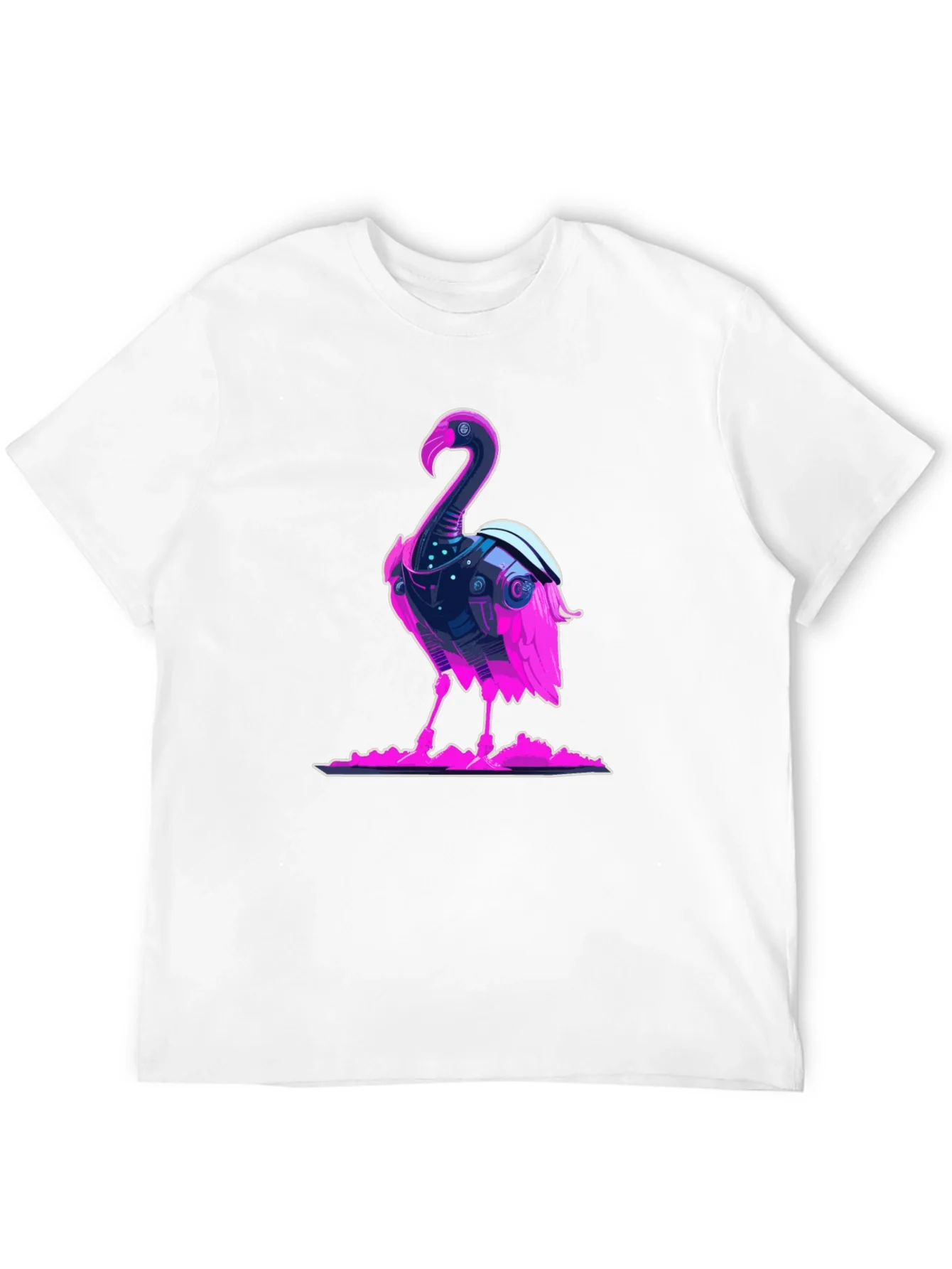 Cyberpunk Flamingo Graphic Tee - Cool Novelty T-Shirt